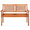 vidaXL 2-Seater Garden Bench with Cushion 120 cm Solid Eucalyptus Wood