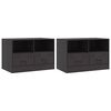 vidaXL 2 Piece TV Cabinet Set Black 67x39x44 cm Steel