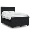vidaXL Box Spring Bed with Mattress Black Queen Velvet