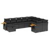 vidaXL Patio Sofa Set 8-Seaters Black