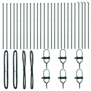 vidaXL Embedded Fence Post 26 pcs Green Powder-Coated Steel