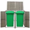 vidaXL Double Wheelie Bin Shed Grey 140x80x117 cm Poly Rattan