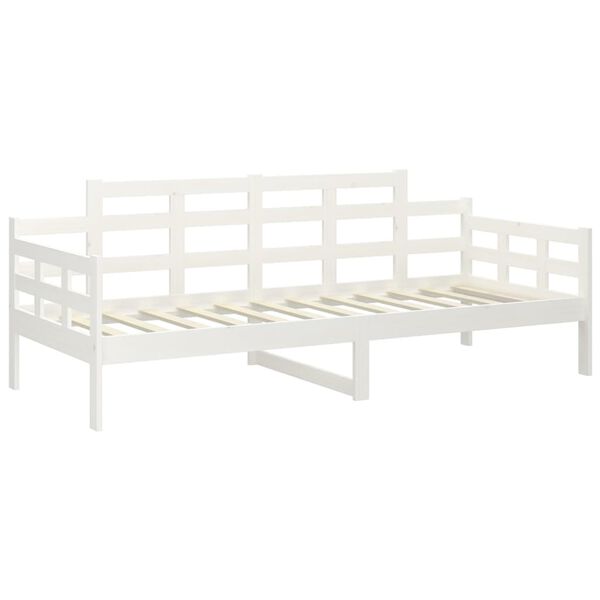 vidaXL Day Bed without Mattress White Solid Wood Pine 90x190 cm Single