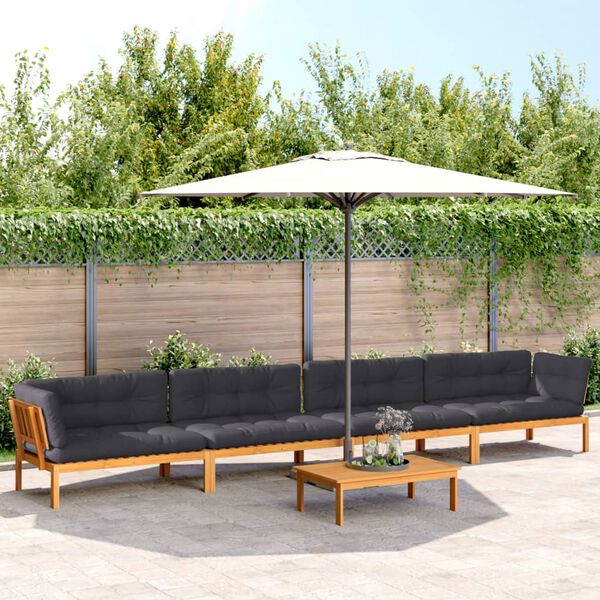 vidaXL 5 Piece Garden Pallet Sofa Set with Cushions Solid Wood Acacia