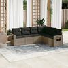 vidaXL 6 Piece Garden Sofa Set with Cushions Grey Poly Rattan