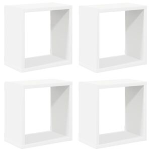 vidaXL Wall Cube Shelves 4 pcs White 26x15x26 cm