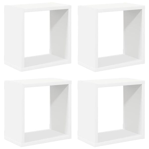 vidaXL Wall Cube Shelves 4 pcs White 26x15x26 cm