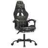 vidaXL Gaming Chair with Footrest Black and Camouflage Faux Leather