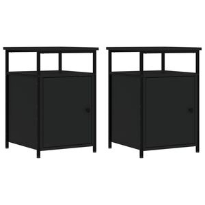 vidaXL Bedside Cabinets 2 pcs Black 40x42x60 cm Engineered Wood
