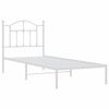 vidaXL Metal Bed Frame without Mattress with Headboard White 90x190cm
