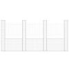 vidaXL U-shape Gabion Basket with 4 Posts Iron 380x20x200 cm