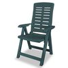 vidaXL Reclining Garden Chairs 6 pcs Plastic Green
