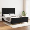 vidaXL Bed Frame without Mattress Black 137x187 cm Double Fabric