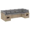 vidaXL 7 Piece Garden Sofa Set with Cushions Beige Poly Rattan