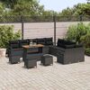 vidaXL Garden Sofa Set with Cushion with Storage 14 pcs Black