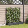 vidaXL Garden Planter 3 pcs Black 120 x 40 x 125.5 cm Steel