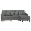 vidaXL 3-Seater Sofa with Footstool Dark Grey 180 cm Fabric