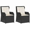 vidaXL Garden Bench 2 pcs Black Poly Rattan