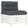 vidaXL 6 Piece Garden Lounge Set with Cushions White Solid Wood