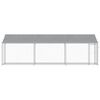 vidaXL Dog Cage with Roof and Door Grey 6x2x2 m Galvanised Steel