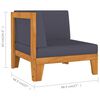 vidaXL 5 Piece Garden Lounge Set with Cushions Solid Acacia Wood