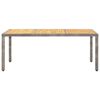 vidaXL Garden Table Grey 190x90x75 cm Poly Rattan and Acacia Wood