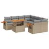 vidaXL 9 Piece Garden Sofa Set with Cushions Beige Poly Rattan