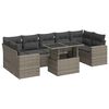 vidaXL 8 Piece Garden Sofa Set with Cushions Grey Poly Rattan