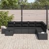 vidaXL Garden Sofa Set with Pillow 8 pcs Black Poly rattan