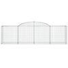 vidaXL Arched Gabion Baskets 4 pcs 300x50x80/100 cm Galvanised Iron