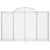 vidaXL Arched Gabion Baskets 10 pcs 200x30x120/140 cm Galvanised Iron