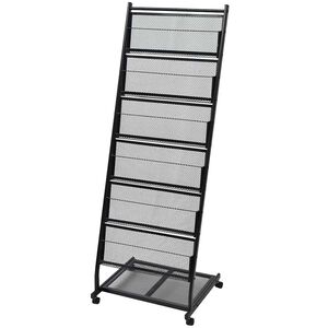 vidaXL Magazine Rack 47,5x43x133 cm Black A4