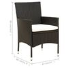 vidaXL 7 Piece Outdoor Dining Set with Cushions Poly Rattan Black