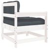 vidaXL Garden Chair with Cushions White Solid Wood Pine