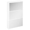 vidaXL Shoe Cabinet with Mirror 3-Layer High Gloss White 63x17x102.5 cm