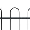 vidaXL Garden Fence with Hoop Top Steel 1248x100 cm Black