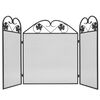vidaXL 3-panel Fireplace Screen Iron Black