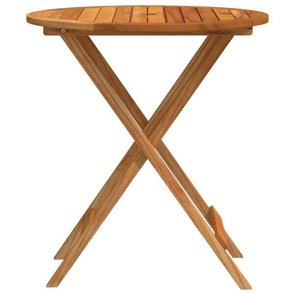vidaXL Folding Garden Table &Oslash;60x75 cm Solid Eucalyptus Wood