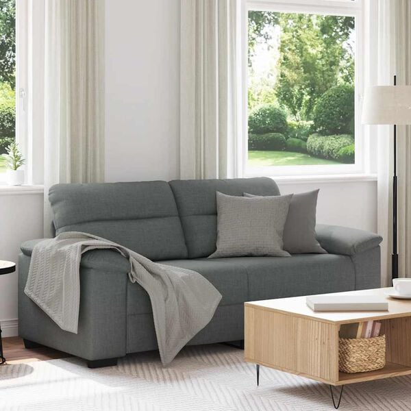 vidaXL 2-Seater Sofa&nbsp;Dark Grey 140 cm Fabric