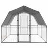 vidaXL Chicken Cage with Roof and Door Silver Galvanised Steel