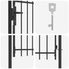 vidaXL Fence Gate Single Door with Spike Top Steel 1x1.2 m Black