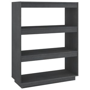 vidaXL Book Cabinet/Room Divider Grey 80x35x103 cm Solid Wood Pine