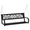 vidaXL Garden Swing Bench 125 cm Steel and Plastic Black