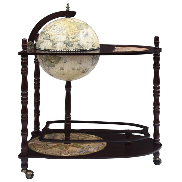 vidaXL Freestanding Globe Bar Wind Stand Eucalyptus Wood Green