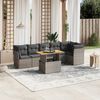 vidaXL 7 Piece Garden Sofa Set with Cushions Grey Poly Rattan