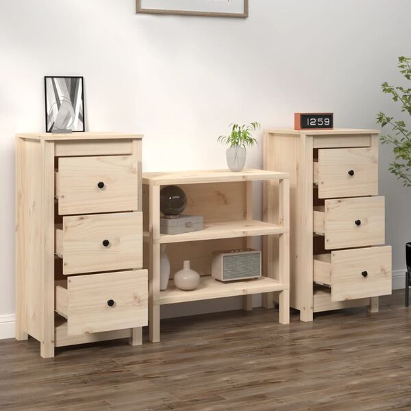 vidaXL Sideboards 2 pcs 40x35x80 cm Solid Wood Pine