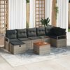 vidaXL Garden Sofa Set with Cushion 8 pcs Grey Poly rattan