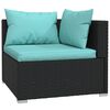 vidaXL 4 Piece Garden Lounge Set with Cushions Poly Rattan Black