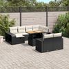 vidaXL 11 Piece Garden Sofa Set with Cushions Black Poly Rattan