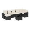 vidaXL 8 Piece Garden Sofa Set with Cushions Black Poly Rattan